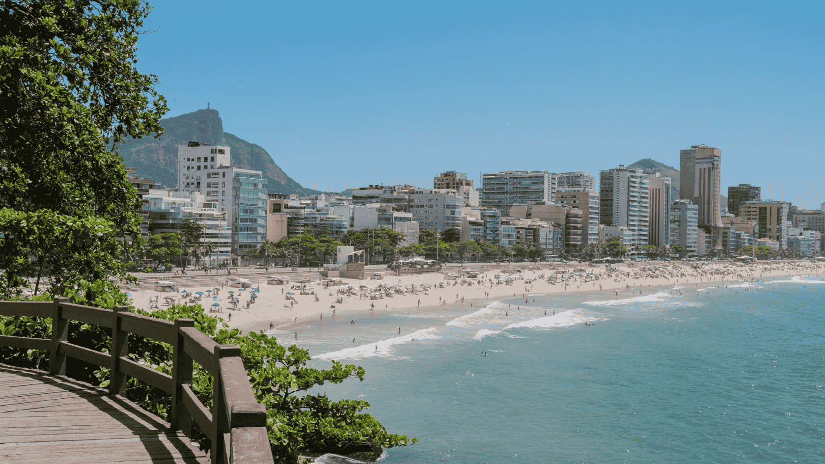 Panoramic view over Leblon and the Rio coastline in Leblon, Rio de Janeiro